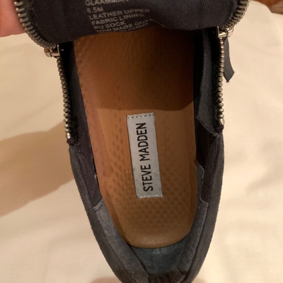 Steve Madden Glaammar Zip Platform Suede Sneakers Size 6.5M - Picture 13 of 15
